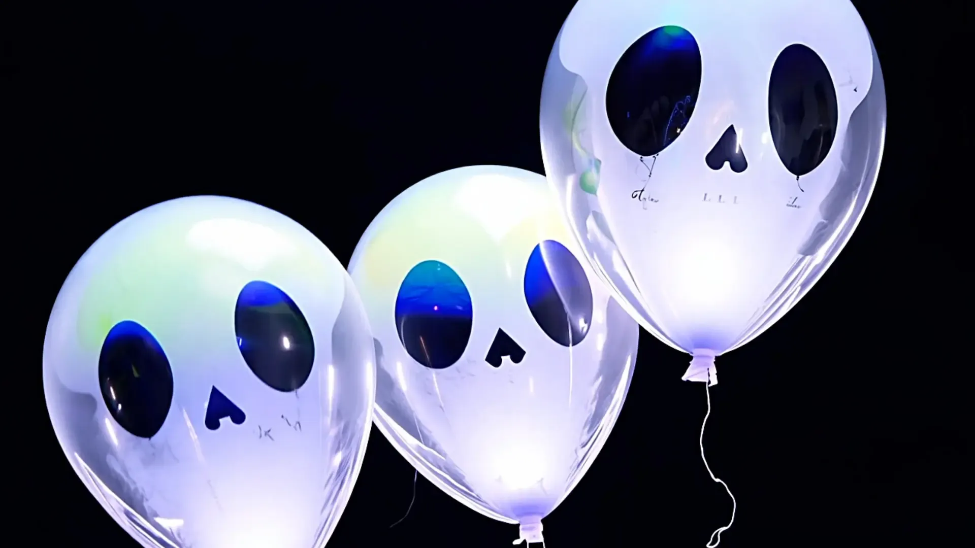 Halloween Ghost Balloons Spooky Background Animation for Party Videos